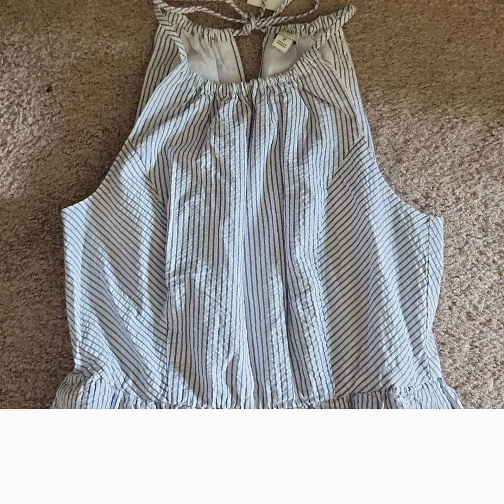 J. Crew Factory Seasucker Halter Sundress. NEW!